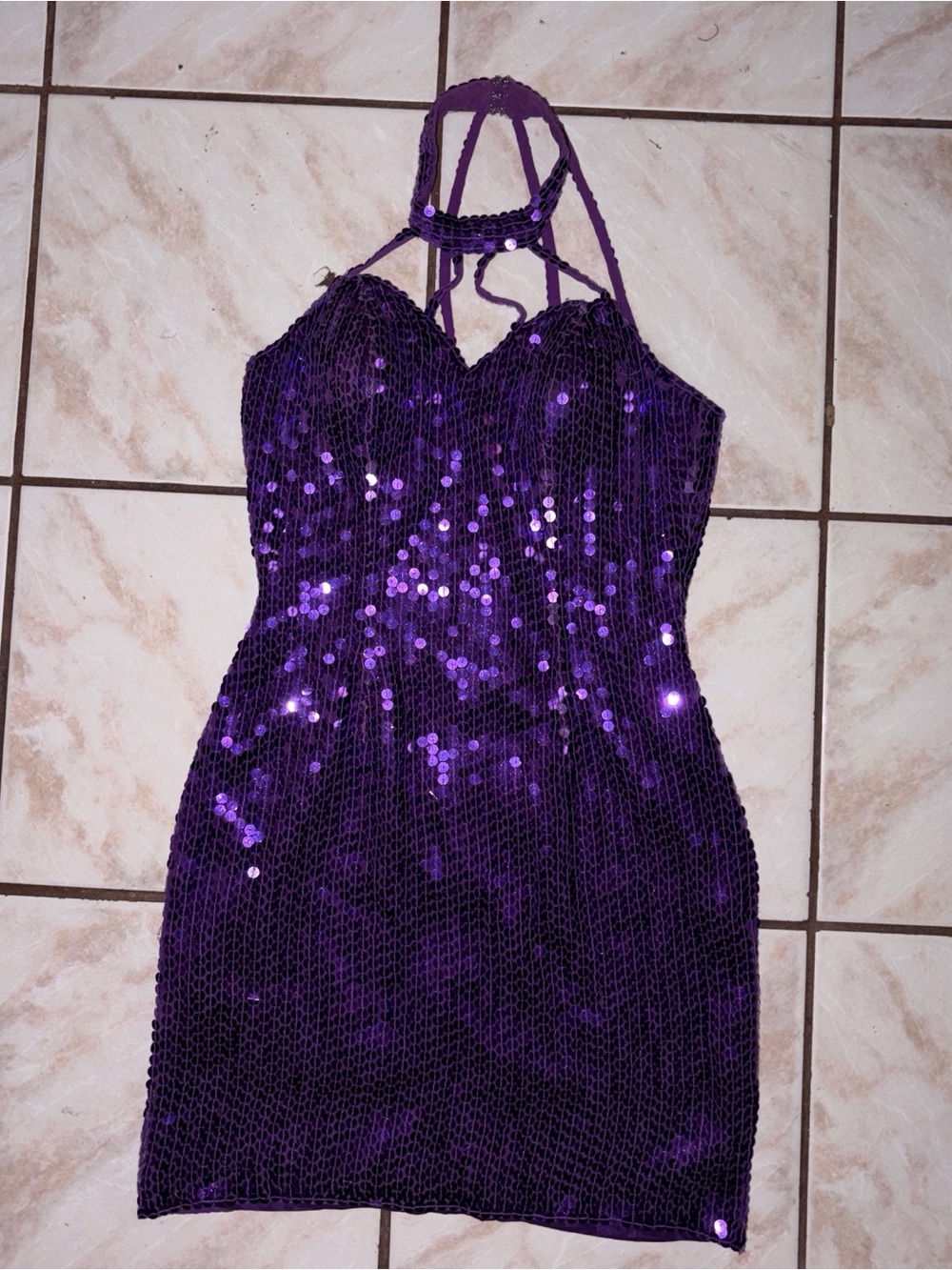 Vtg Sho Max Originals Purple Silk Dress